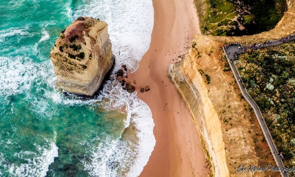 Drone view of coast